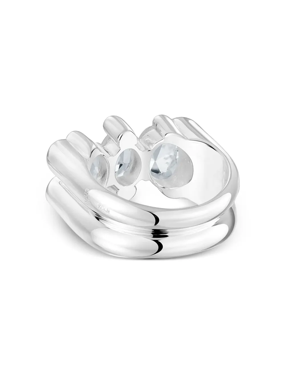 Tous Three-stone Cylindrical Ring - Silver 