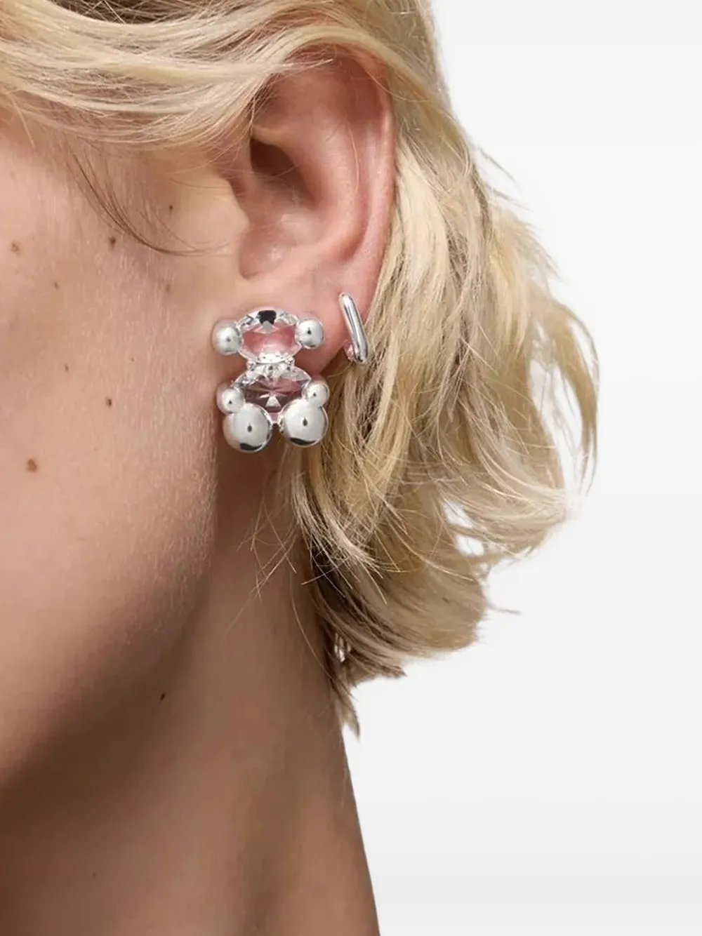 TOUS ベア クリスタル ピアス - シルバートーン TOUS ベア クリスタル ピアス - シルバートーン