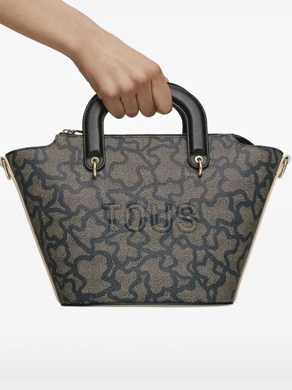 Tous Logo-print Top-handle Tote Bag In Black