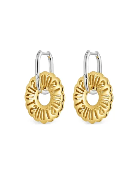 TOUS floral-disc hoop earrings