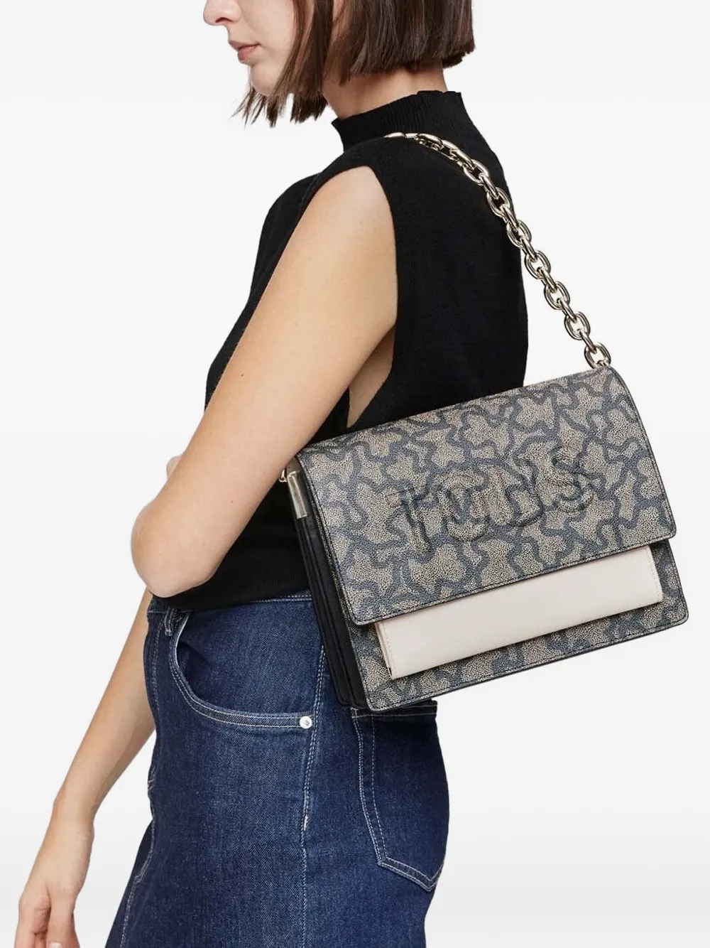 Tous Embossed Logo Cross Body Bag In Black
