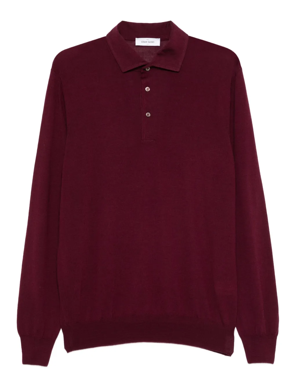 Gran Sasso ロングスリーブ ポロシャツ - レッド Gran Sasso ロングスリーブ ポロシャツ - レッド