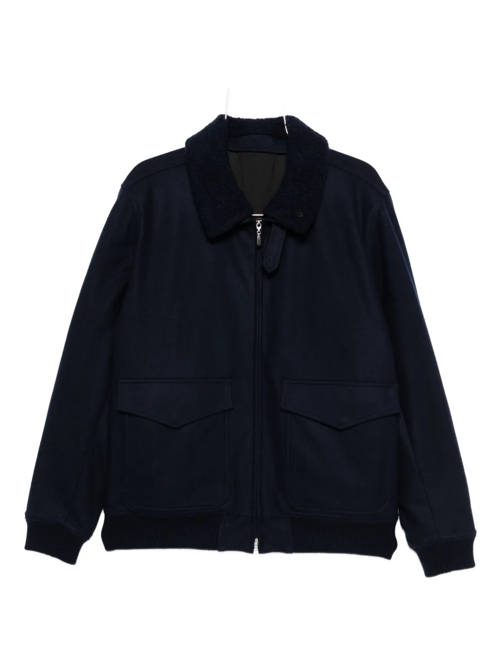 Gran Sasso Fleece-collared Wool Jacket In Blue