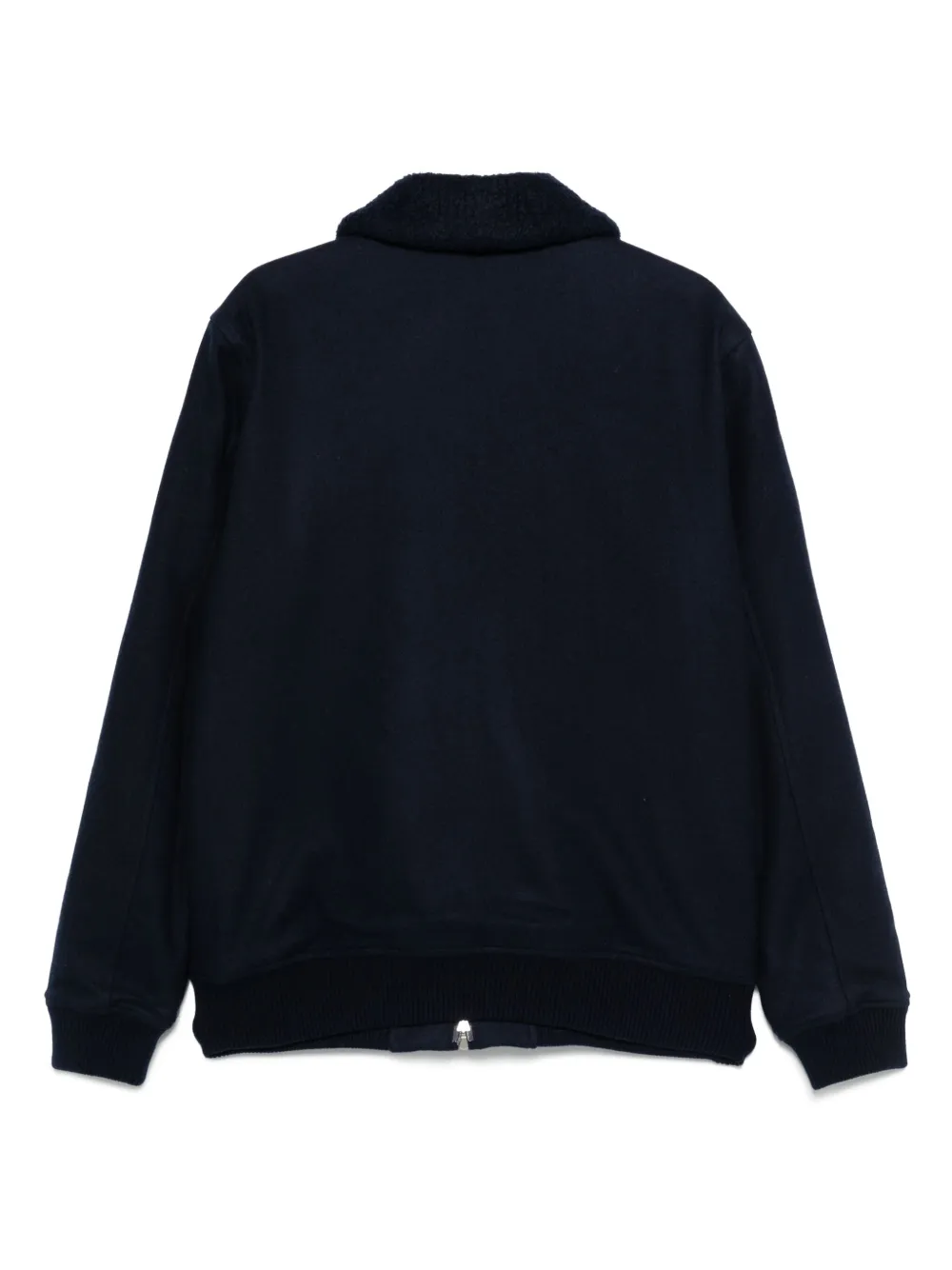 Gran Sasso Fleece-collared Wool Jacket In Blue