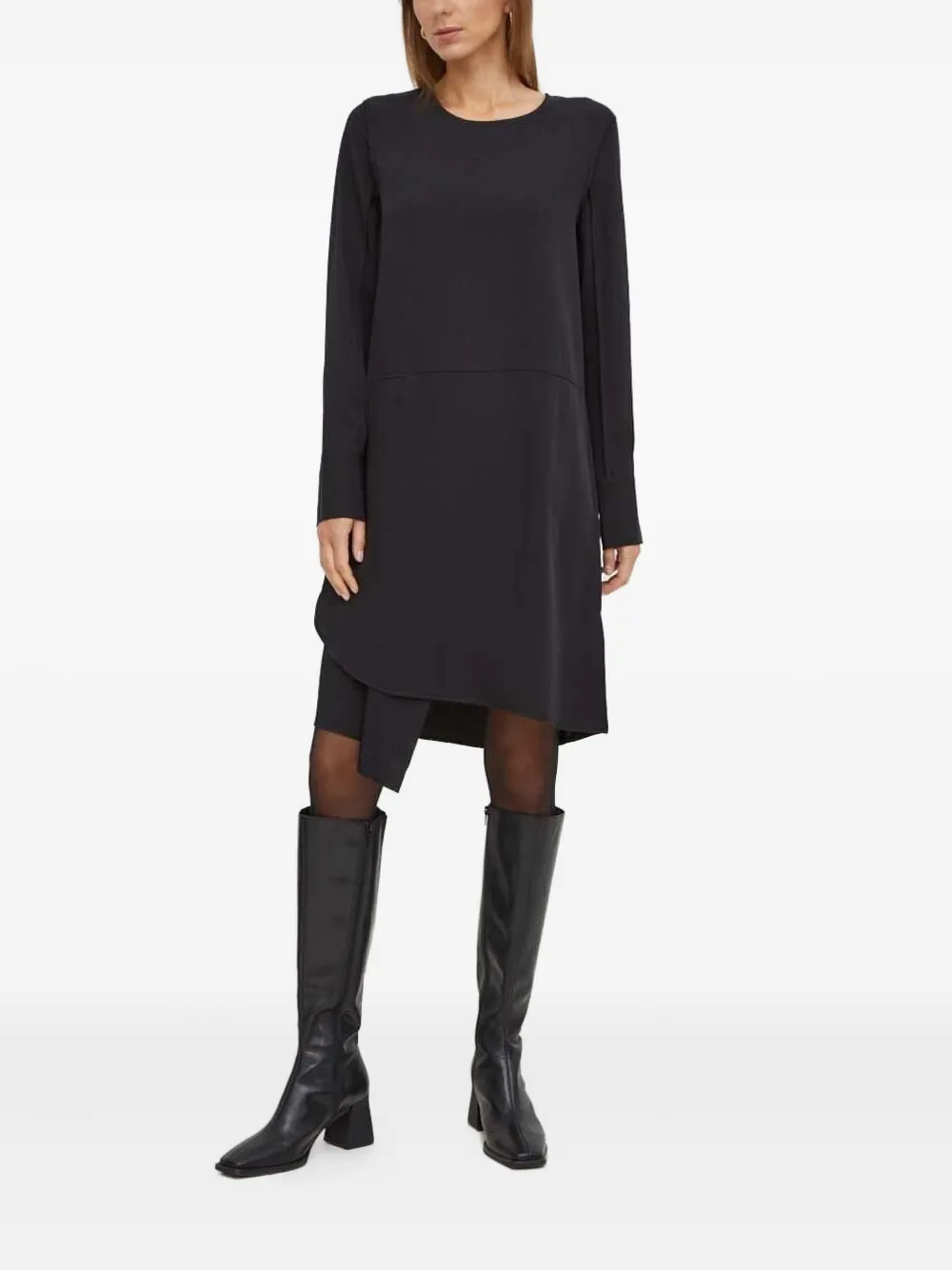 Tiger of Sweden Asymmetrische jurk met overslag en lange mouwen 50 BLACK