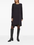 Tiger of Sweden long-sleeve overlay asymmetrical day dress - 50 BLACK
