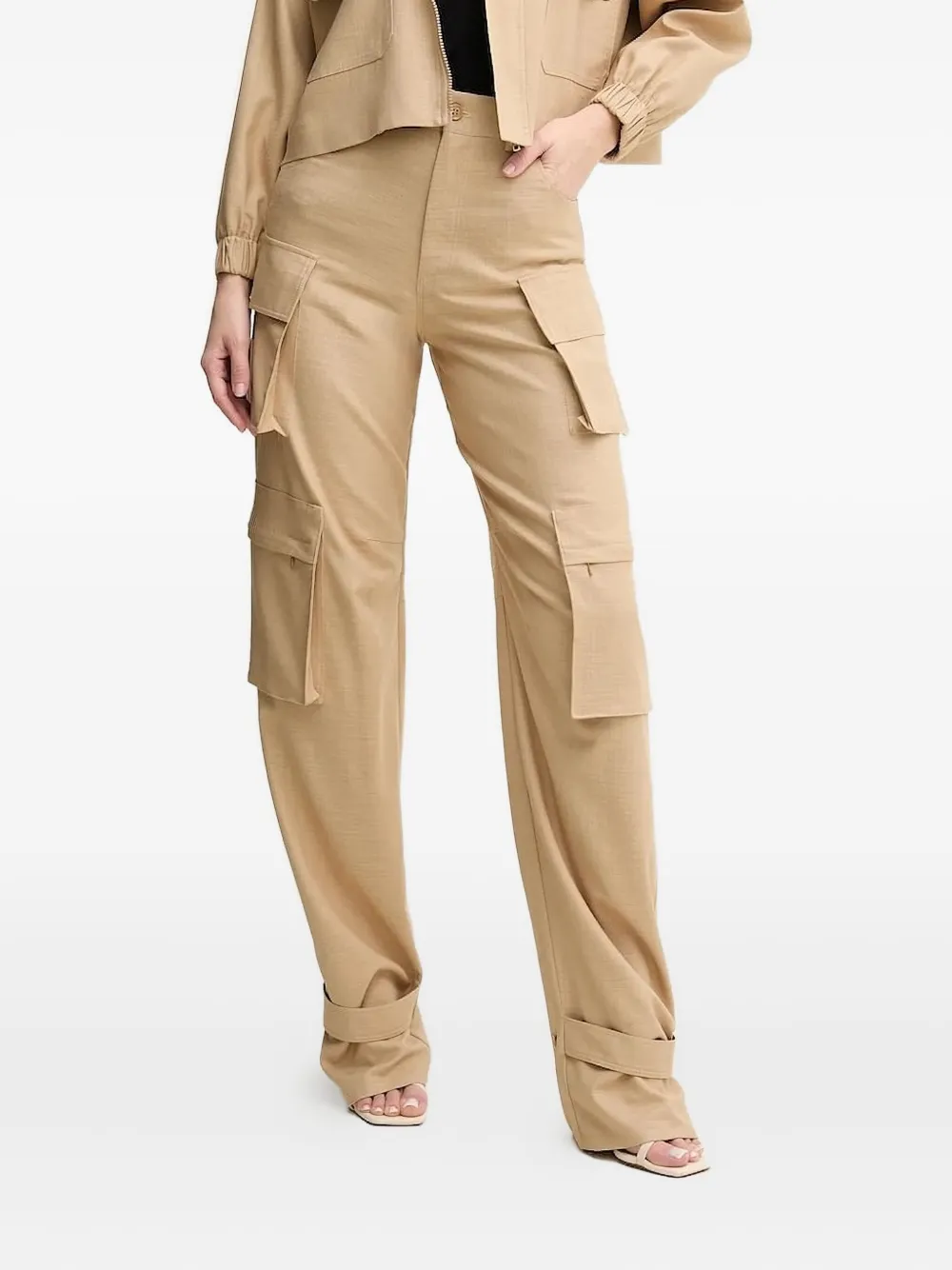 SIMONA CORSELLINI Cargo broek met knoopsluiting Beige