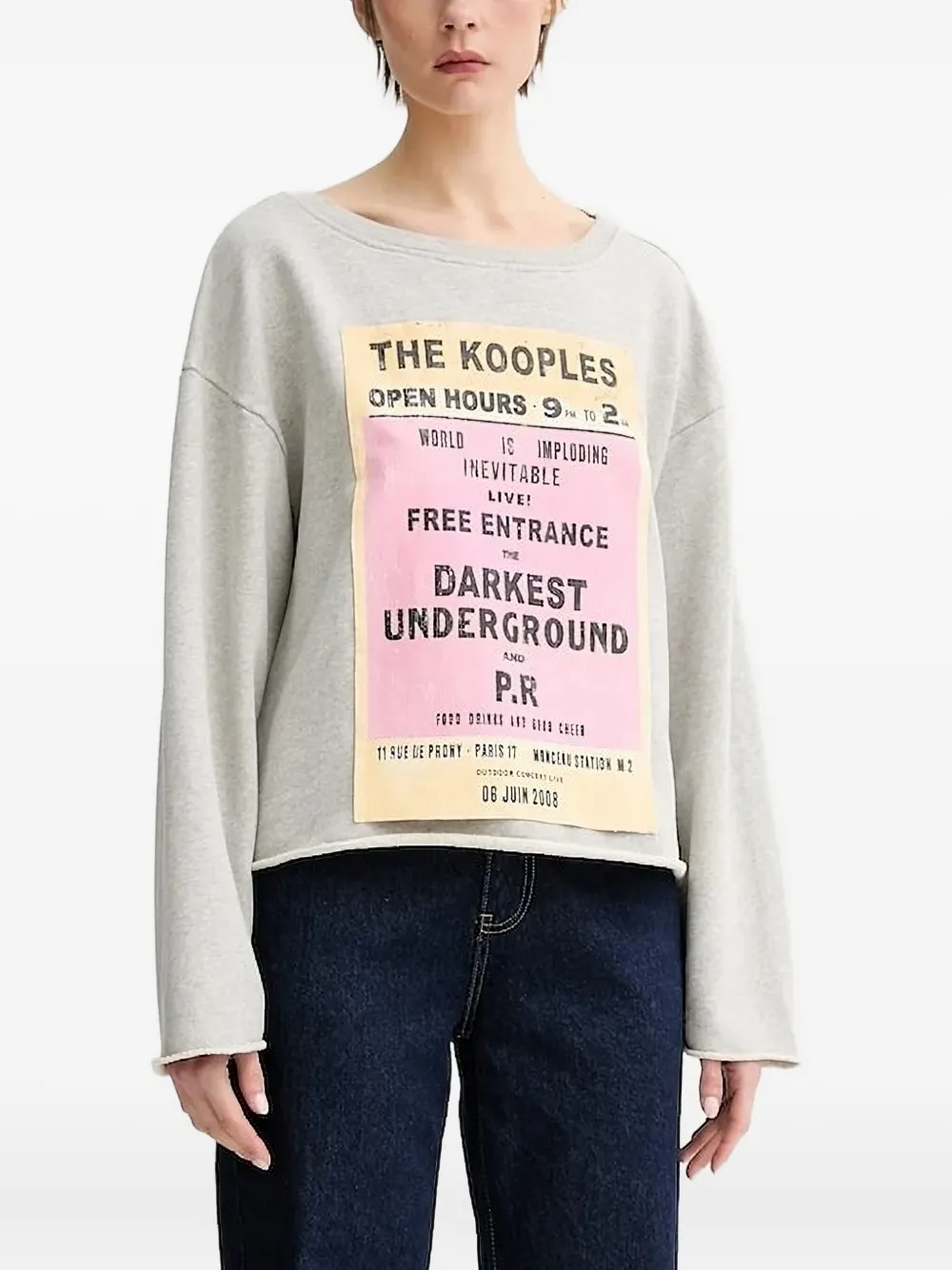 The Kooples Graphic-print Sweatshirt In Gray