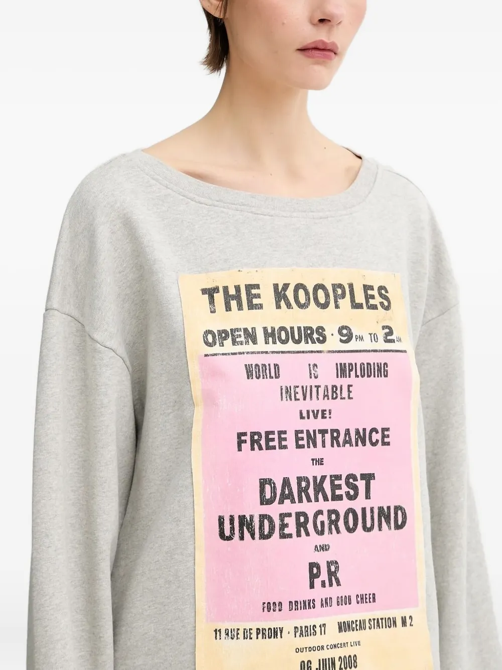 The Kooples Graphic-print Sweatshirt In Gray