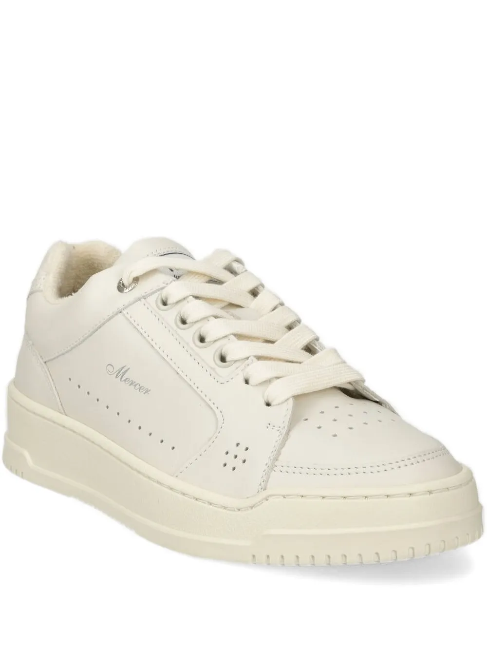The Mercer Brand Padded Leather Sneakers In White
