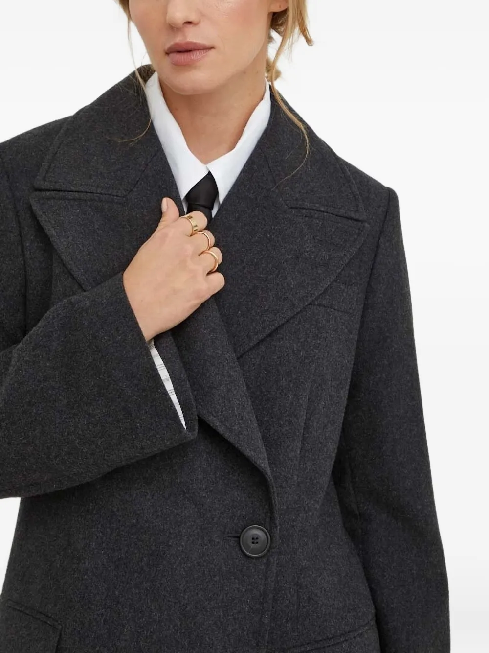 Tiger Of Sweden Double-breasted Wool Coat In Gray