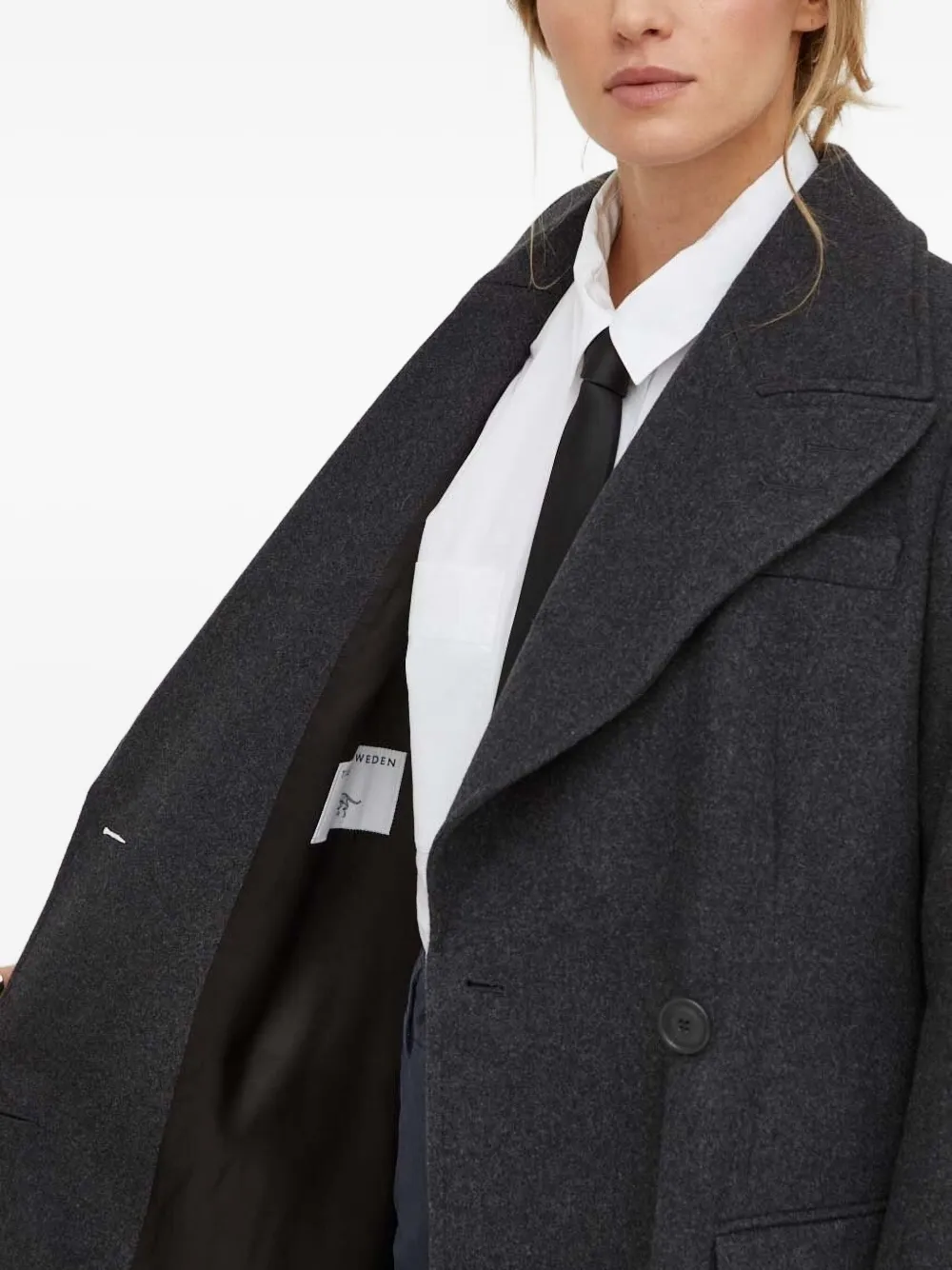 Tiger Of Sweden Double-breasted Wool Coat In Gray