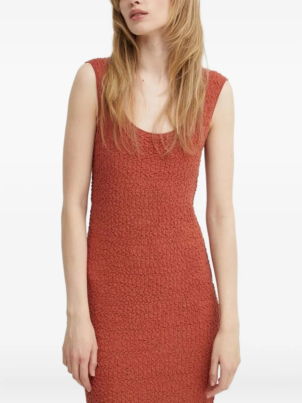 Tiger of Sweden Midi-jurk met diepe ronde hals Oranje