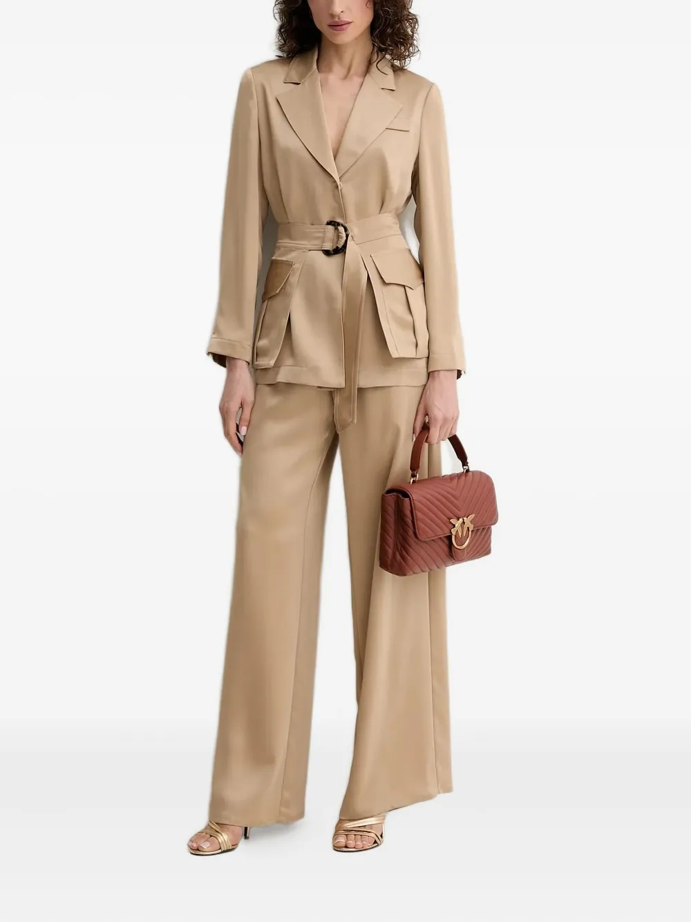 SIMONA CORSELLINI Jas met riem Bruin