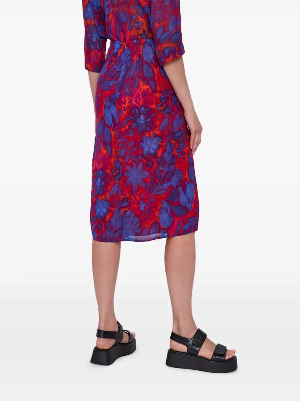 Tiger of Sweden Rok met gedraaid detail en bloemenprint - Rood