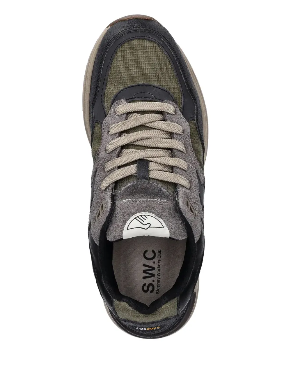 Stepney Workers Club Mesh-panelled Running Shoes In Black