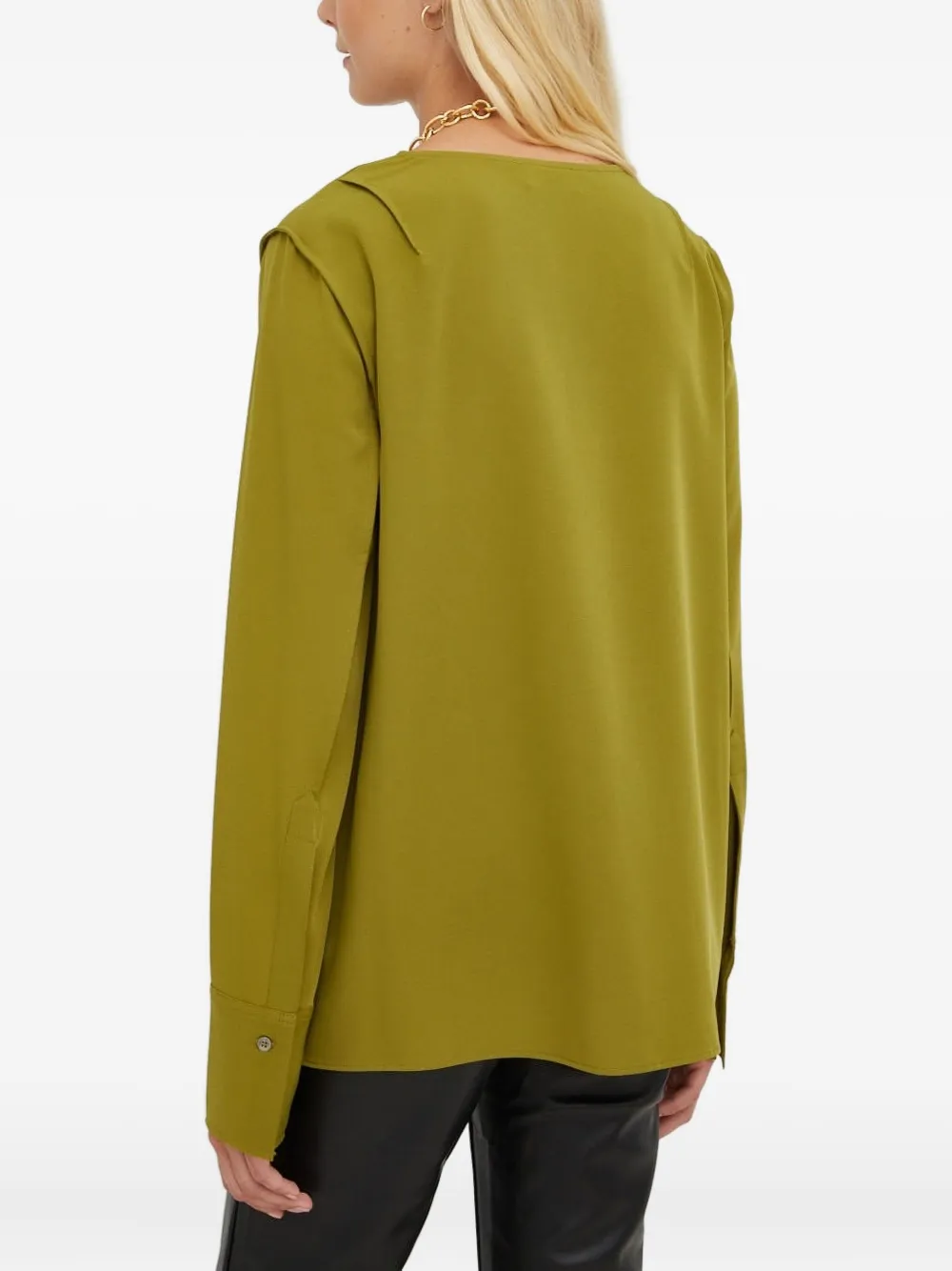 Tiger of Sweden Blouse met ronde hals en lange mouwen - Groen