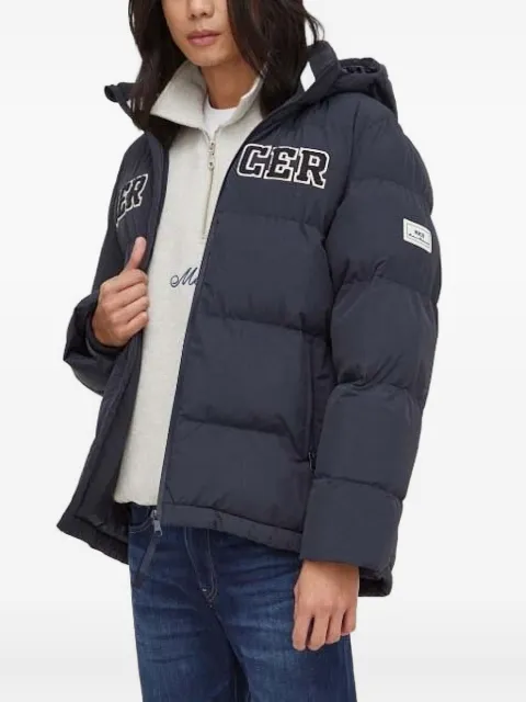 The Mercer Brand hooded logo-embroidered puffer jacket