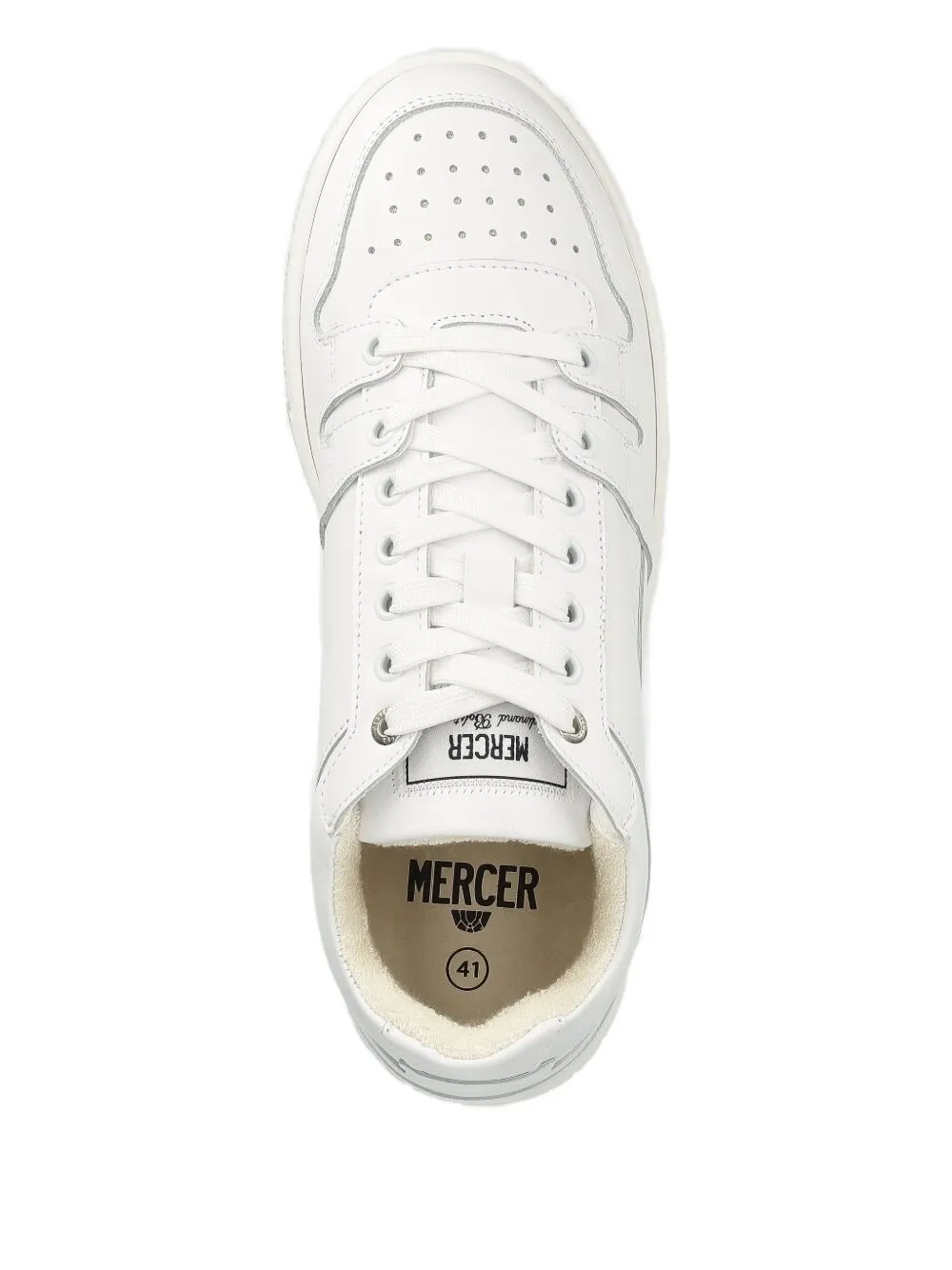 The Mercer Brand Perforated Lace-up Sneakers In White