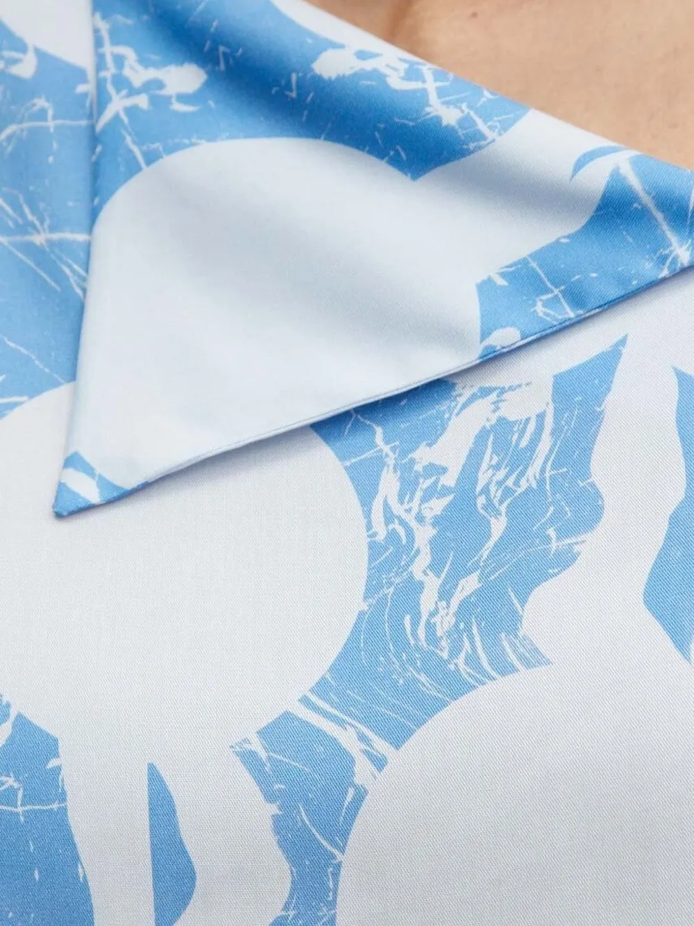 Tiger Of Sweden Abstract-print Short-sleeved Blouse In Blue