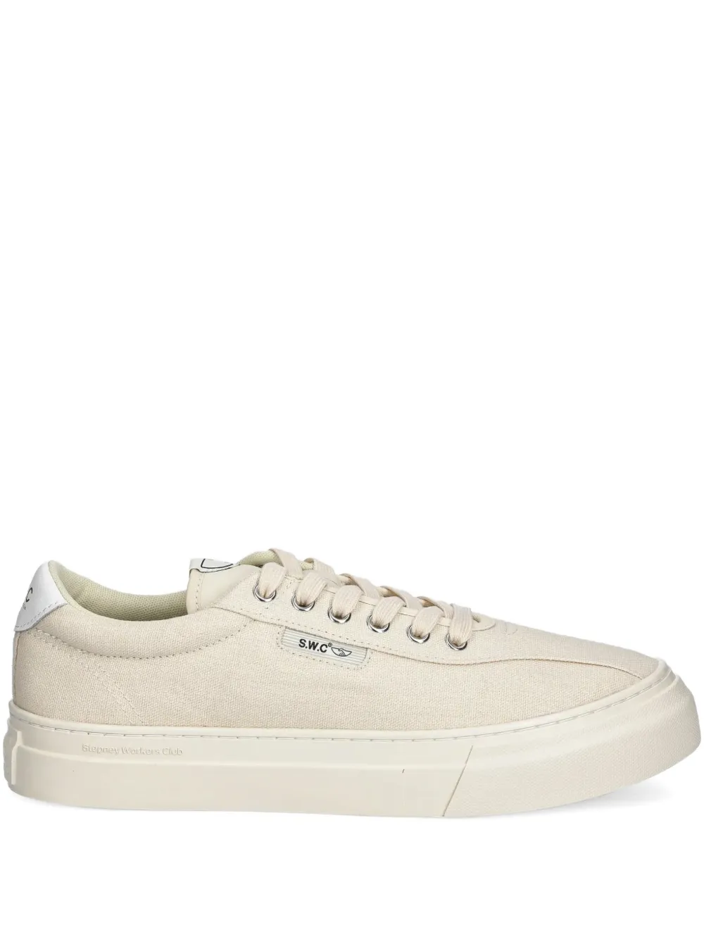 Stepney Workers Club Dellow 02 lace-up canvas trainers | Neutrals | Image 1
