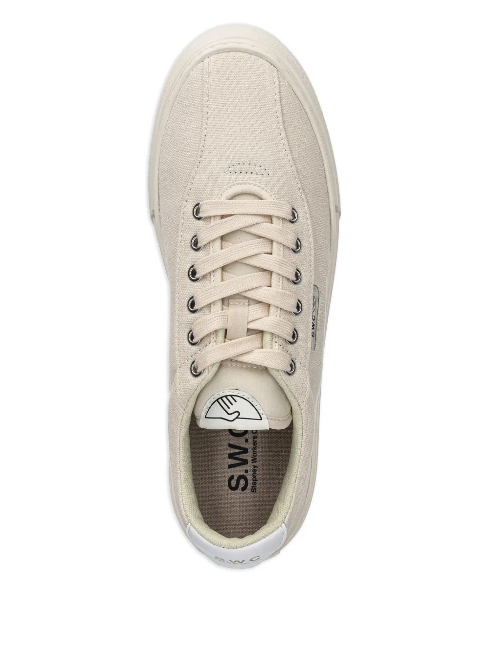 Stepney Workers Club Dellow 02 lace-up canvas trainers Neutrals