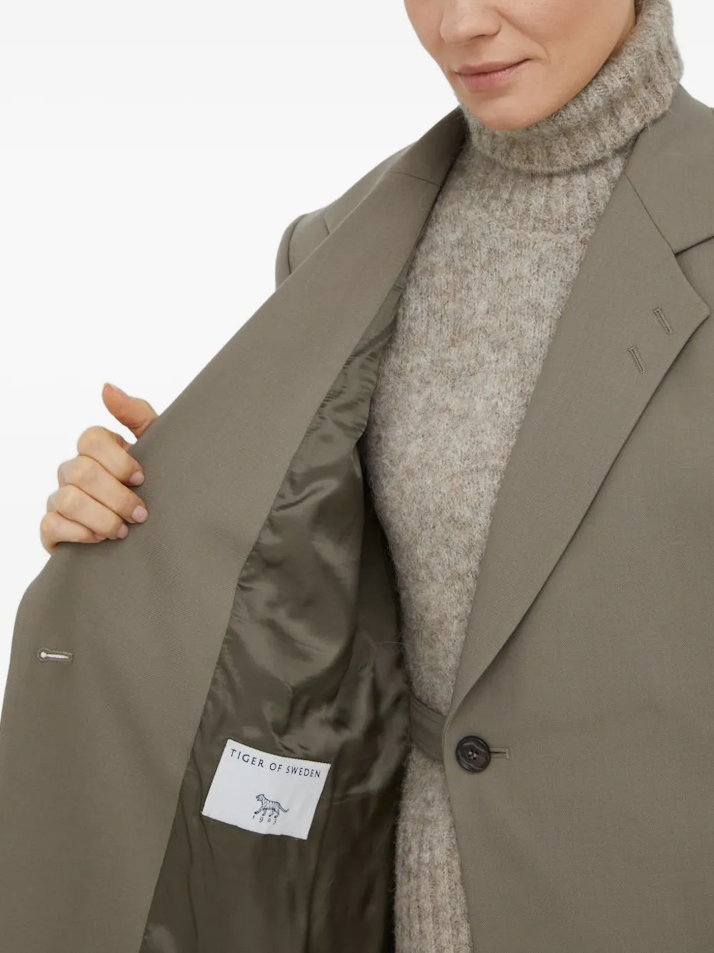  Tiger Of Sweden Double-breasted Lapel Blazer - Green 