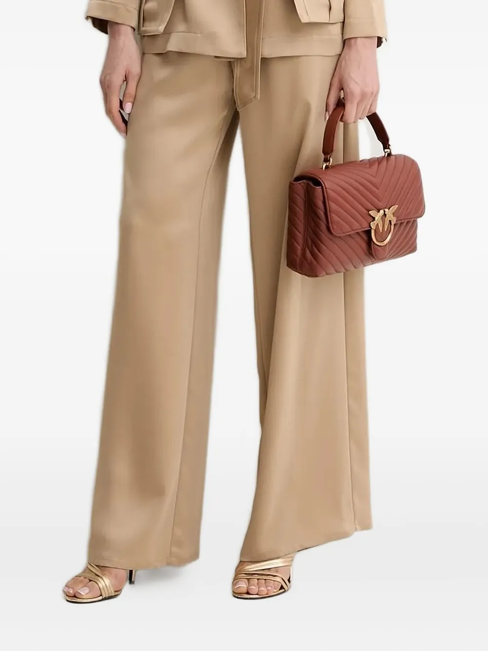 SIMONA CORSELLINI Broek met elastische taille Bruin