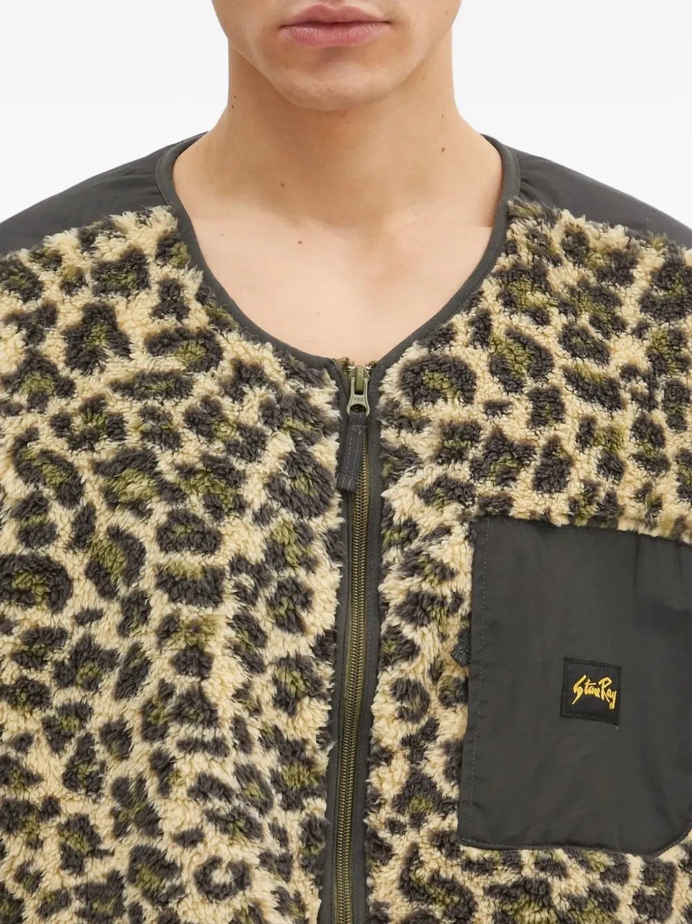 Stan Ray Leopard-print Panelled Jacket In Animal Print