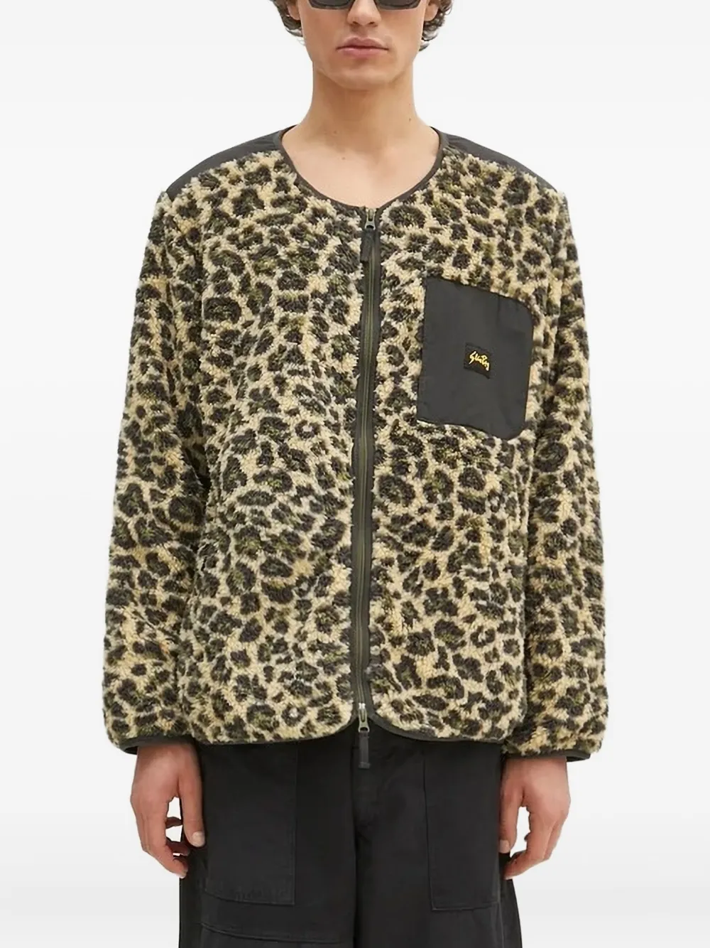 stan ray leopard-print panelled jacket | Neutrals | Image 1