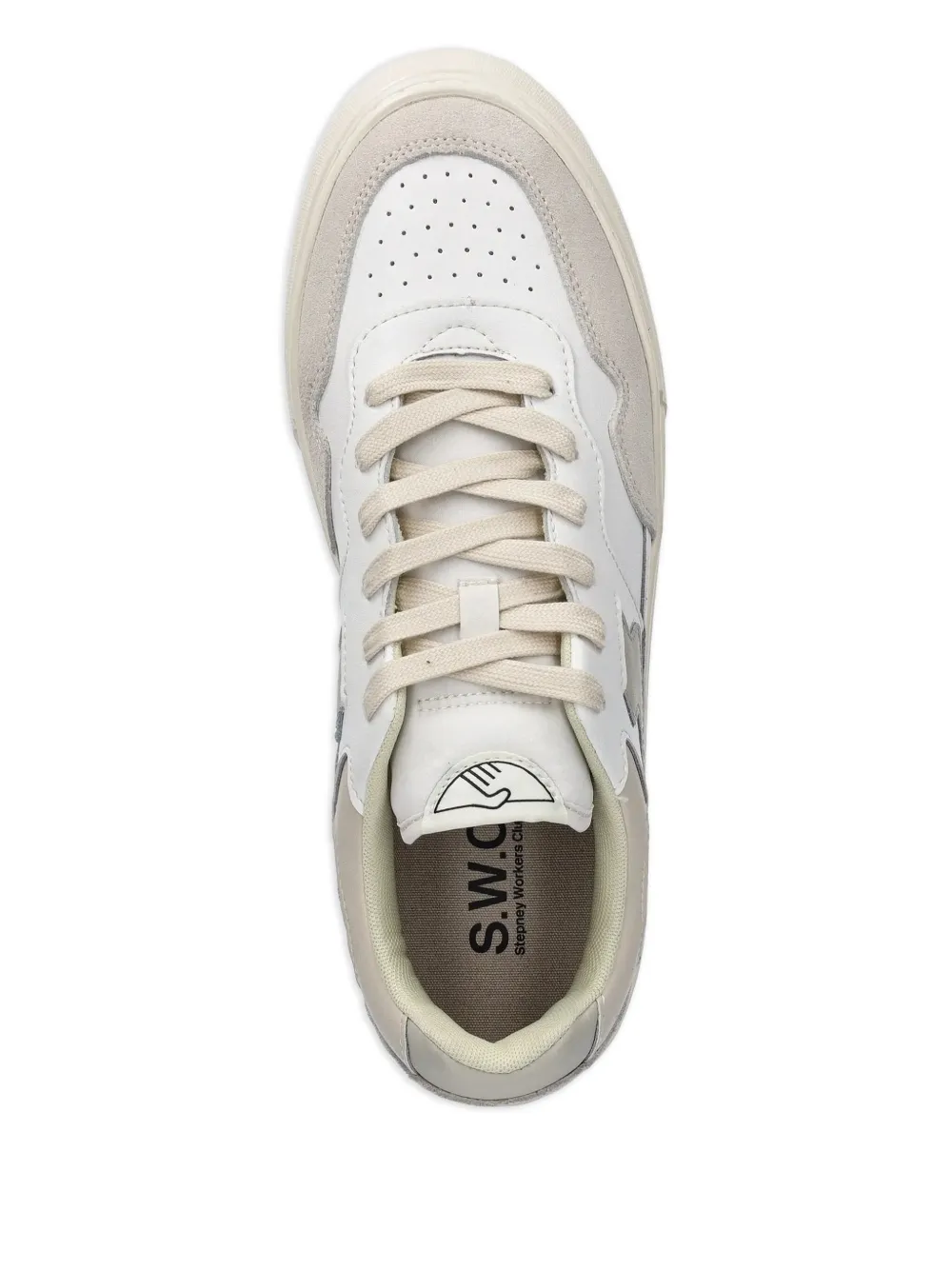 Stepney Workers Club logo-detail leather sneakers Neutrals