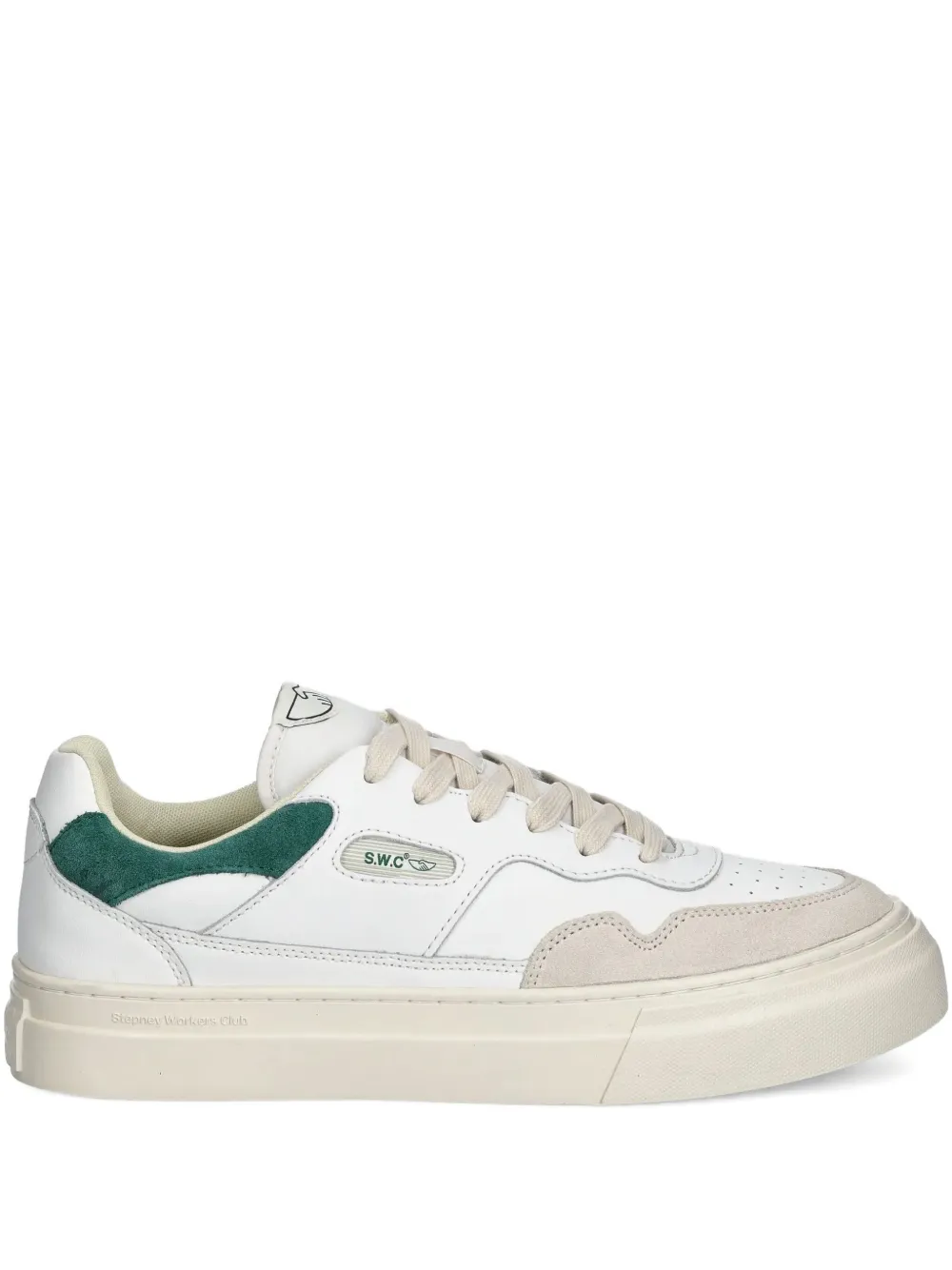 Stepney Workers Club Pearl leather panel trainers | White | Image 1