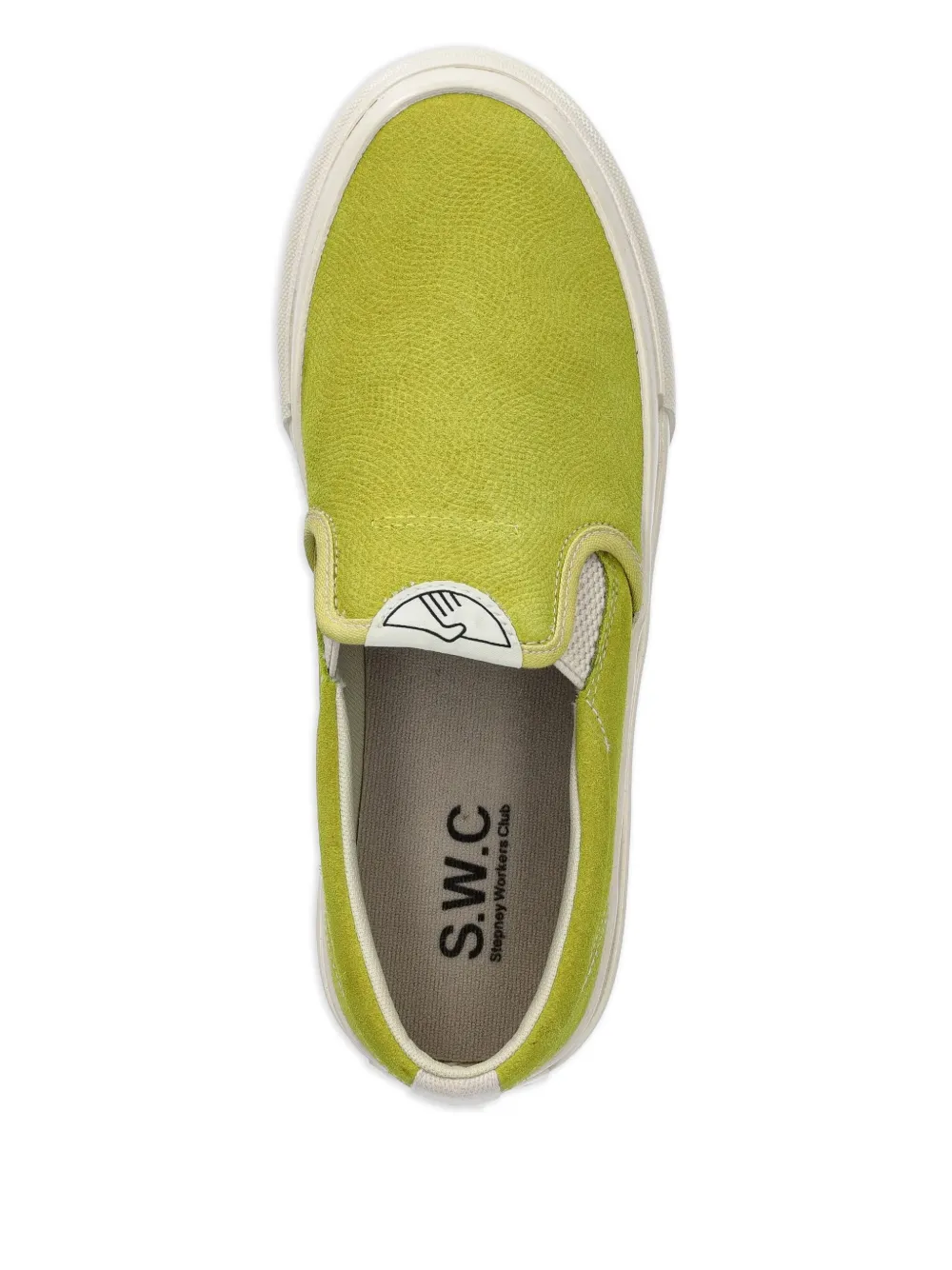 Stepney Workers Club logo-patch slip-on sneakers Green