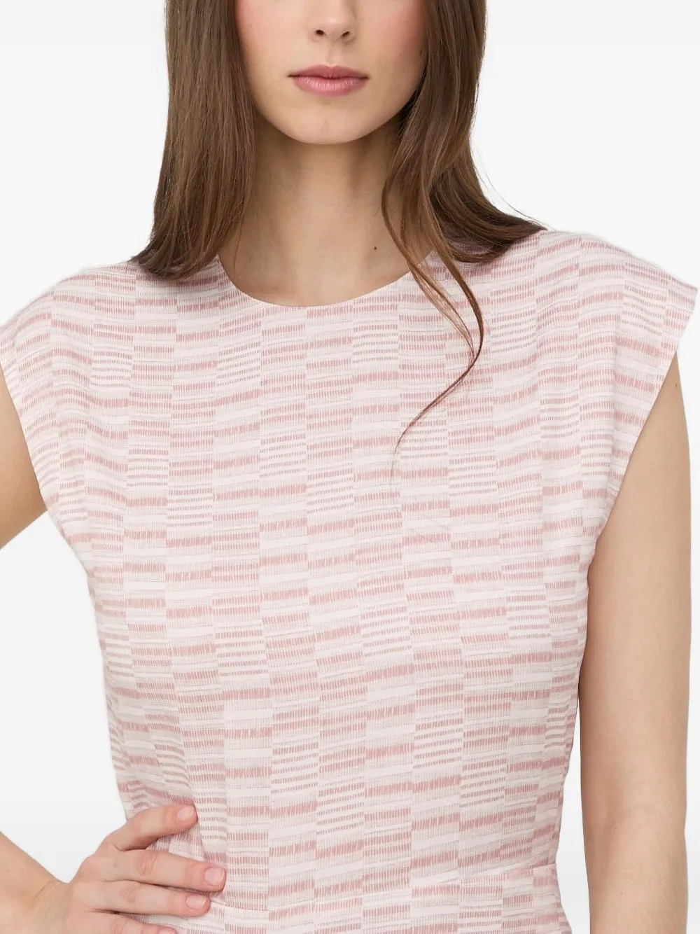 Tiger of Sweden Jurk met geometrisch patroon en asymmetrische afwerking Roze
