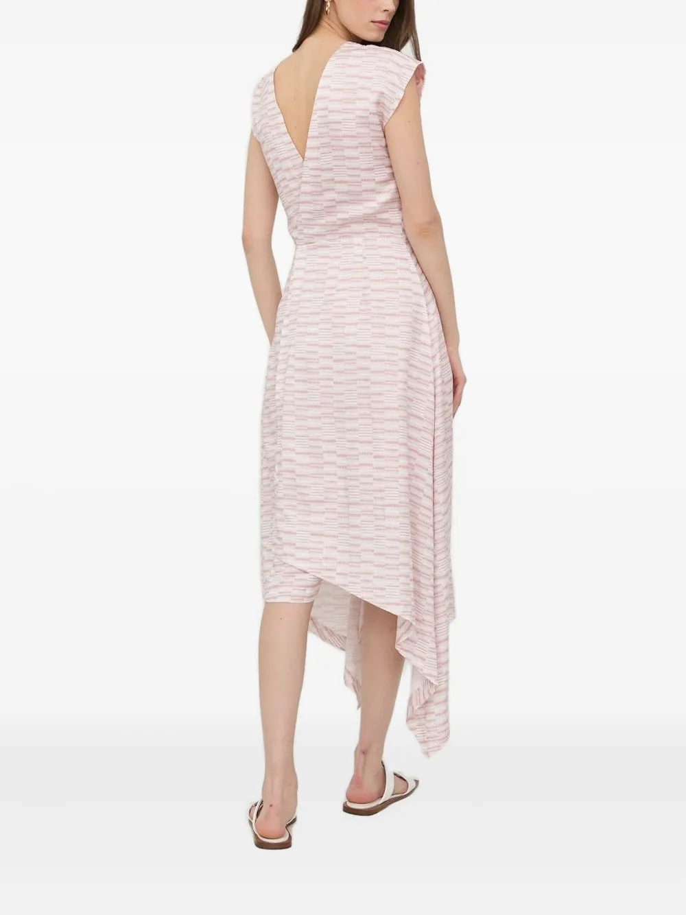 Tiger of Sweden Jurk met geometrisch patroon en asymmetrische afwerking - Roze