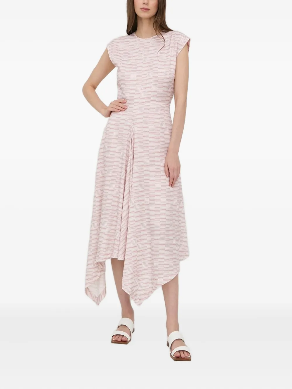 Tiger of Sweden geometric-pattern asymmetric-hem dress | Pink | Image 1