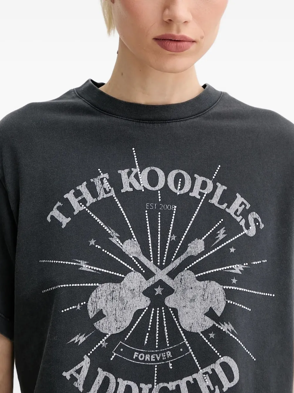 The Kooples Graphic-print T-shirt In Gray