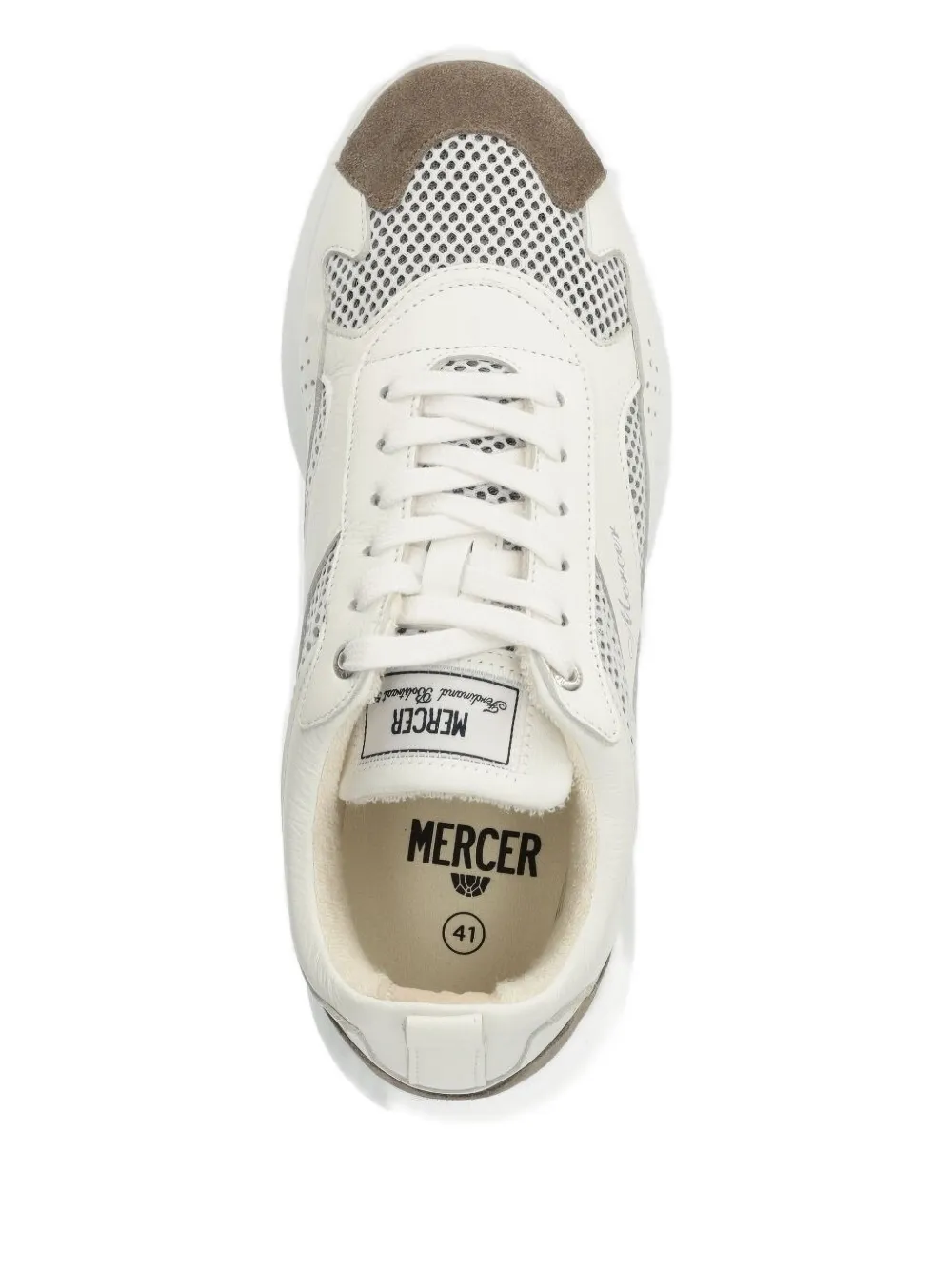 The Mercer Brand Mesh-panel Sneakers In White