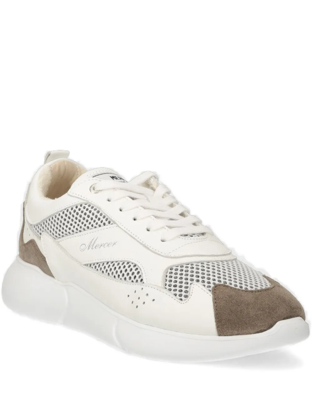 The Mercer Brand Mesh-panel Sneakers In White