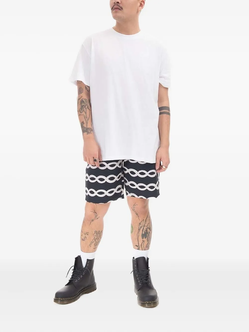 Stan ray Shorts met ketting en print - Zwart