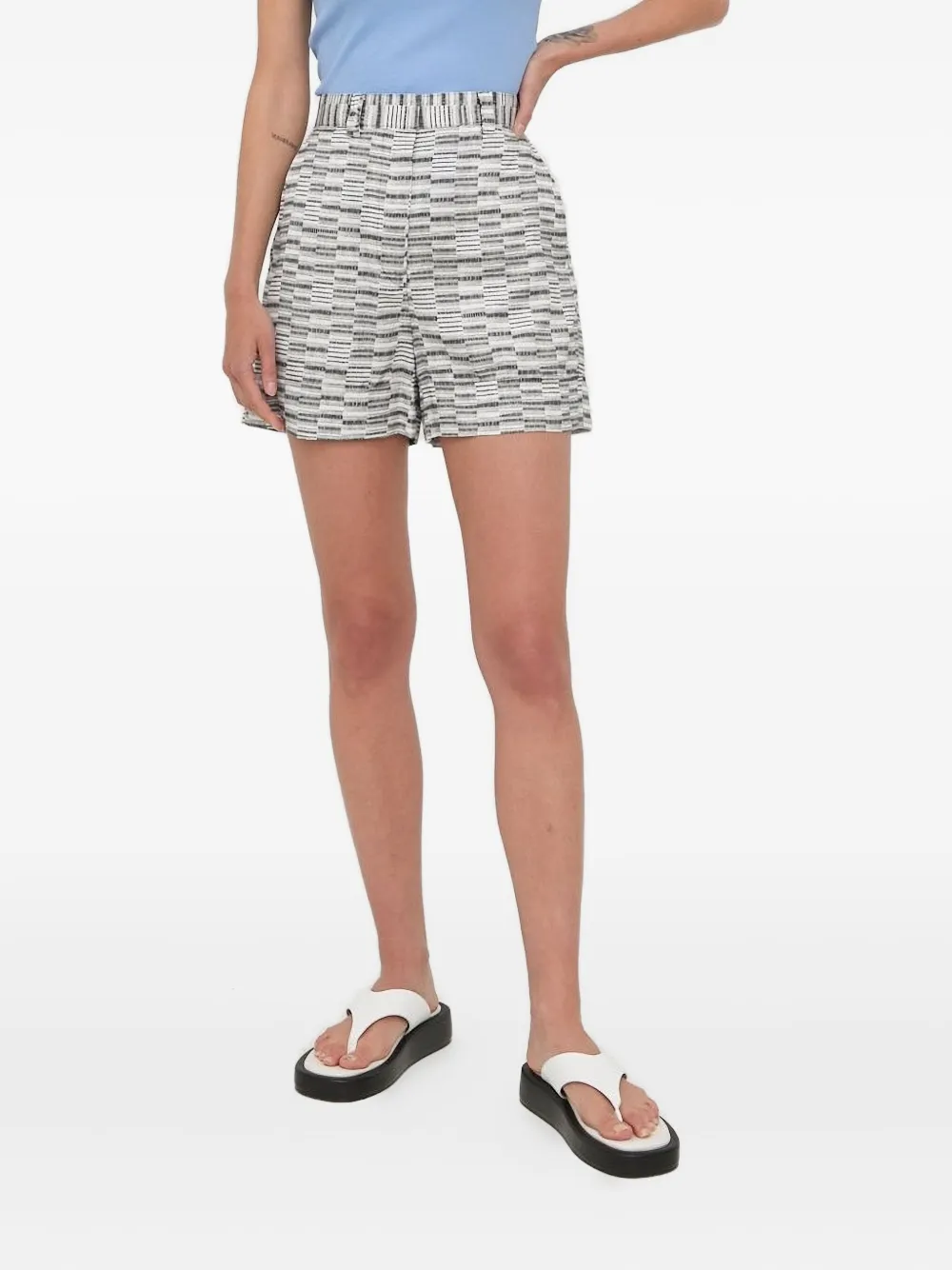 Tiger Of Sweden Patterned Short Shorts In White