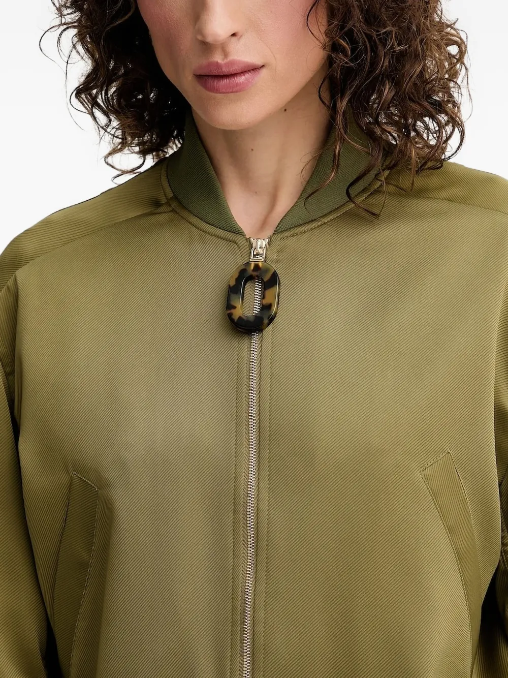 SIMONA CORSELLINI Bomberjack met rits Groen