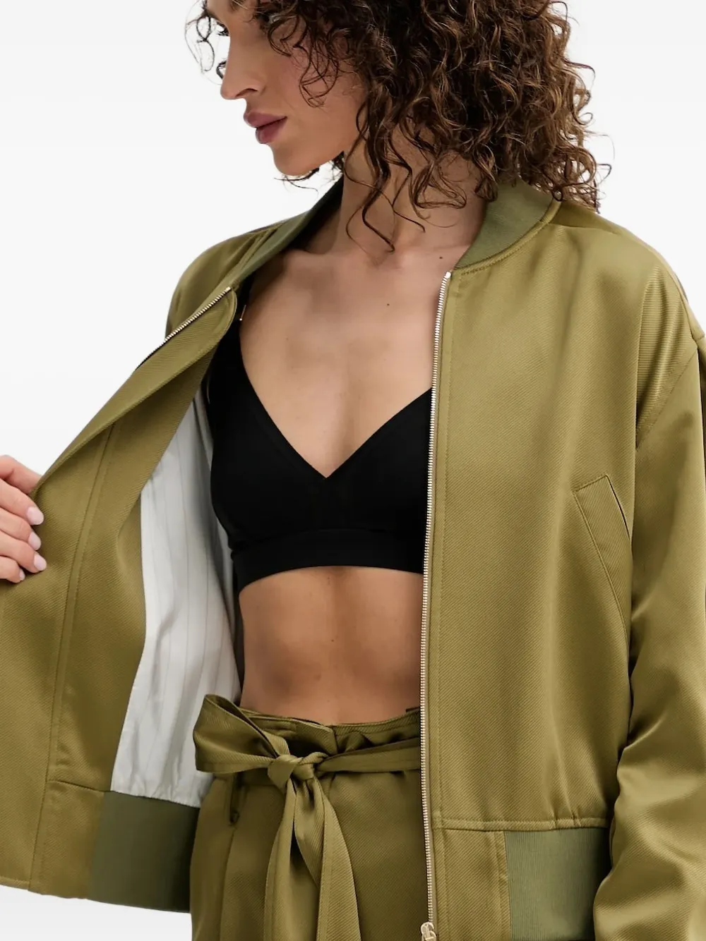 SIMONA CORSELLINI Bomberjack met rits Groen