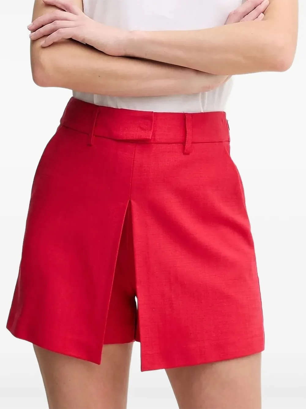 SIMONA CORSELLINI Shorts met paspelzak Rood