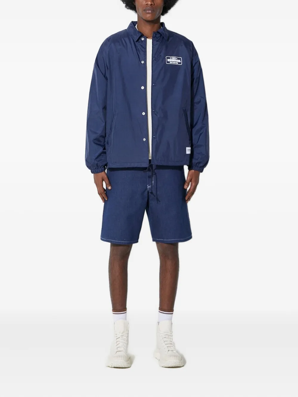 stan ray Denim shorts met logopatch Blauw