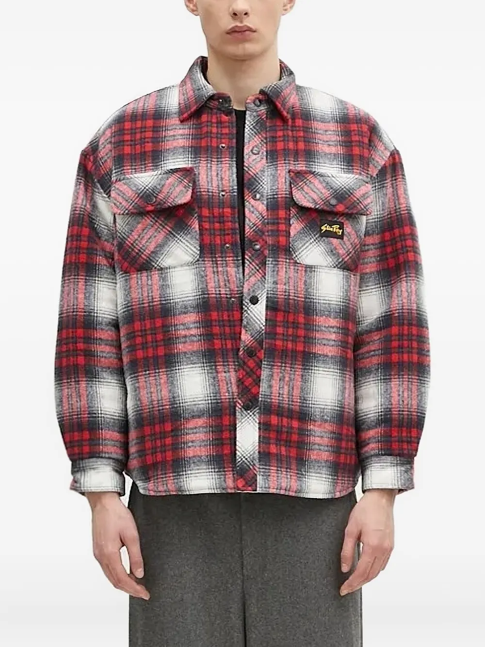 stan ray plaid shirt jacket | Red | Image 1