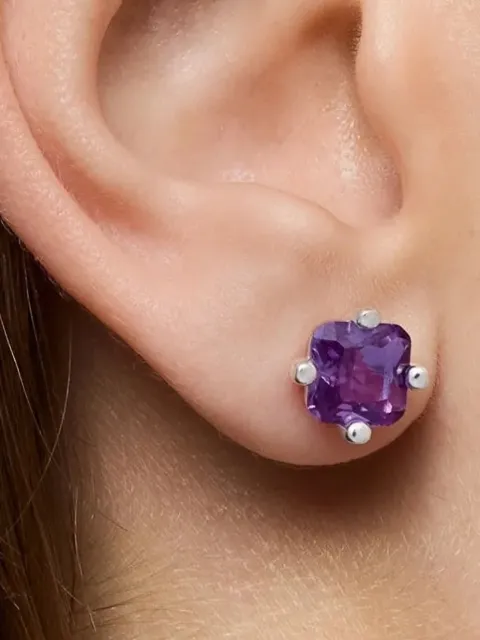 TOUS Bear LGG amethyst square-cut earrings