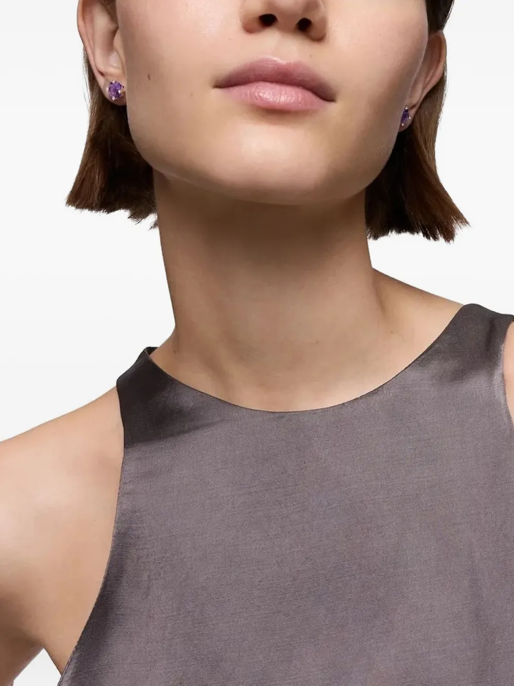 Tous Bear Lgg Amethyst Square-cut Earrings In Purple