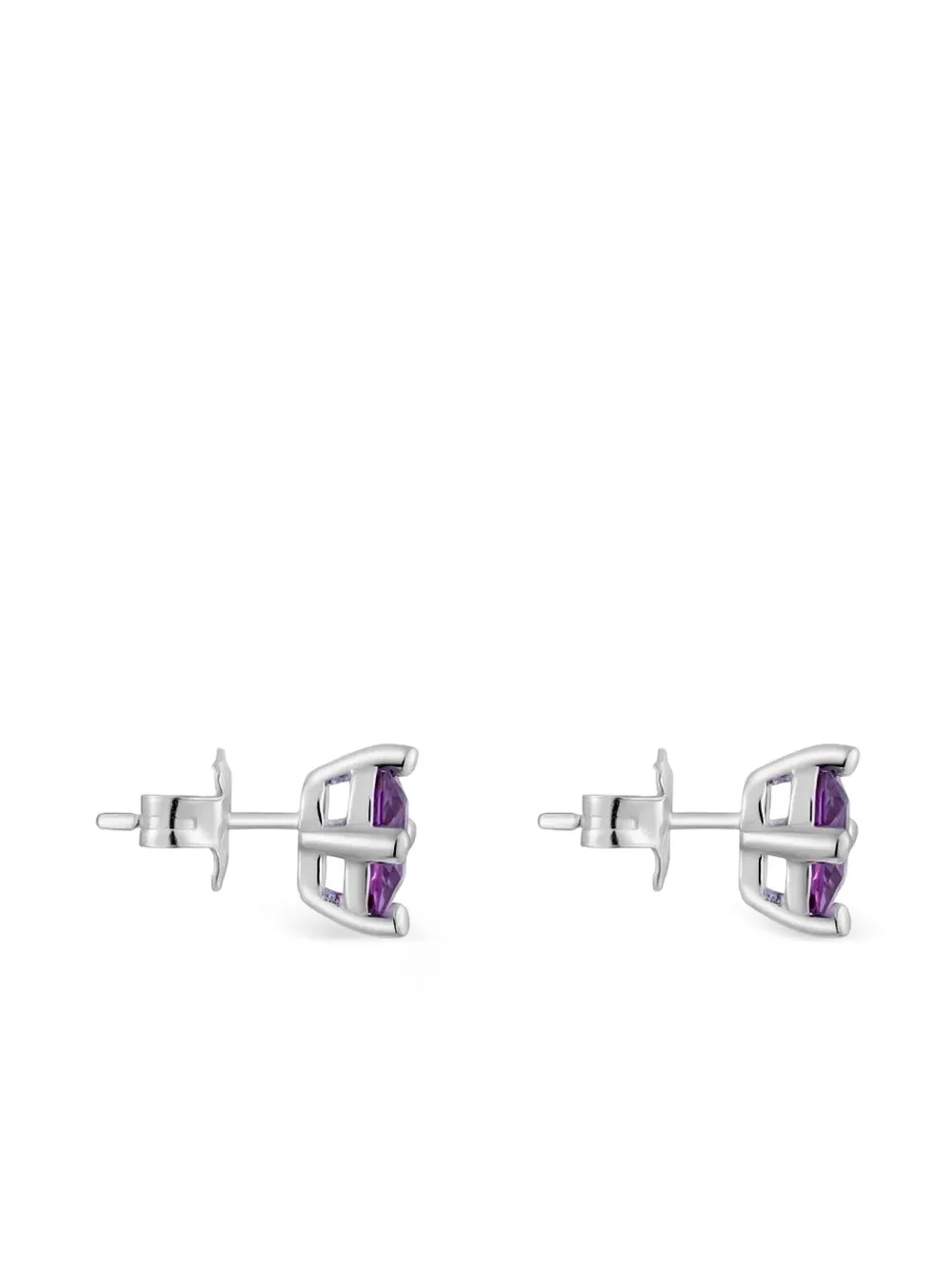 TOUS Bear LGG amethyst square-cut earrings - Zilver