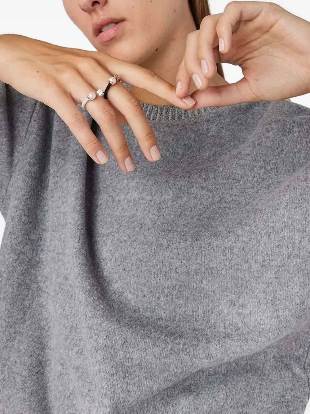 TOUS Mesh ring verfraaid met parel - Zilver